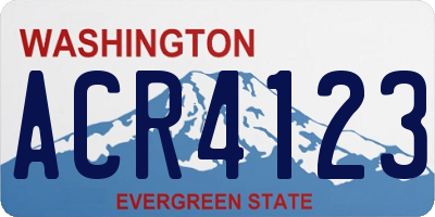 WA license plate ACR4123