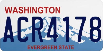 WA license plate ACR4178