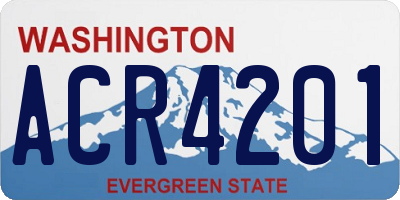 WA license plate ACR4201