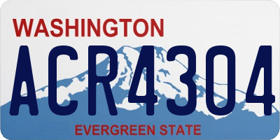 WA license plate ACR4304