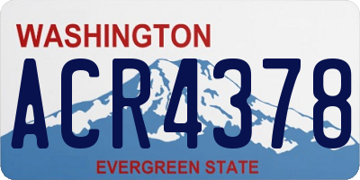 WA license plate ACR4378