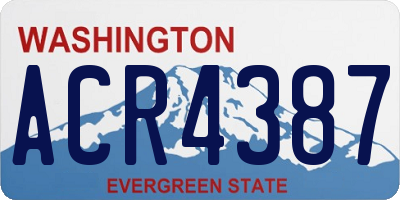 WA license plate ACR4387
