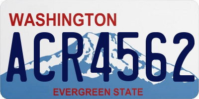 WA license plate ACR4562