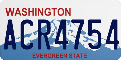 WA license plate ACR4754