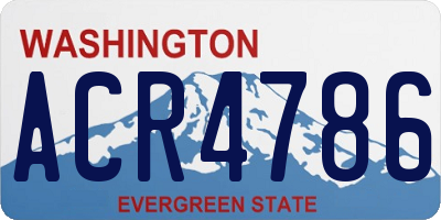 WA license plate ACR4786