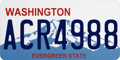 WA license plate ACR4988