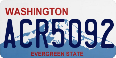 WA license plate ACR5092