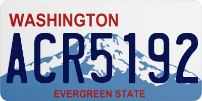 WA license plate ACR5192