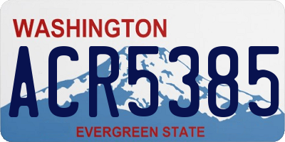 WA license plate ACR5385