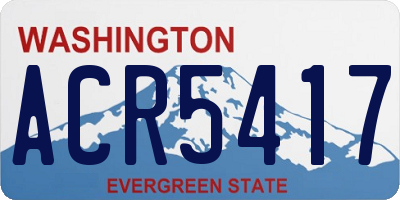 WA license plate ACR5417