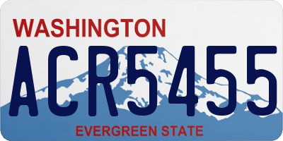 WA license plate ACR5455