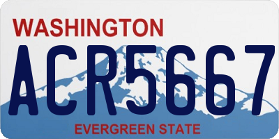 WA license plate ACR5667