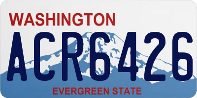 WA license plate ACR6426