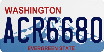WA license plate ACR6680