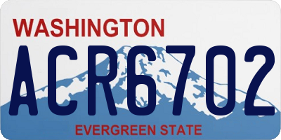 WA license plate ACR6702