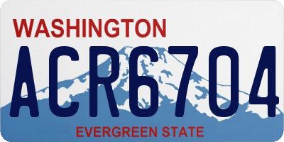 WA license plate ACR6704