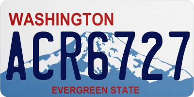 WA license plate ACR6727