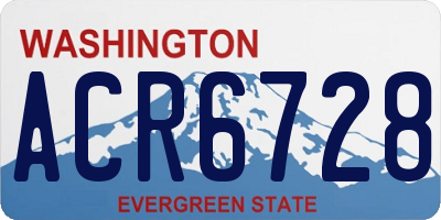 WA license plate ACR6728