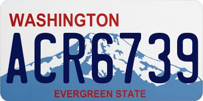 WA license plate ACR6739