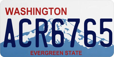 WA license plate ACR6765