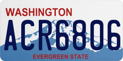 WA license plate ACR6806