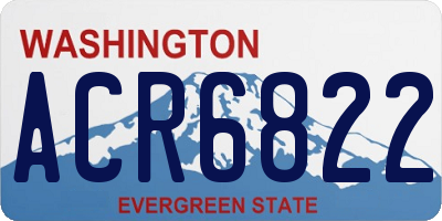 WA license plate ACR6822