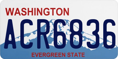 WA license plate ACR6836