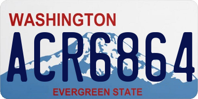 WA license plate ACR6864