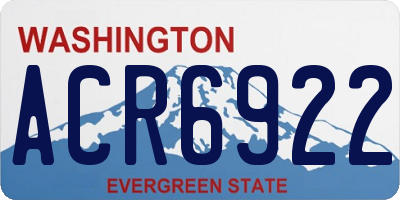 WA license plate ACR6922