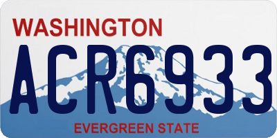 WA license plate ACR6933