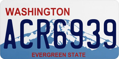 WA license plate ACR6939
