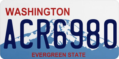 WA license plate ACR6980