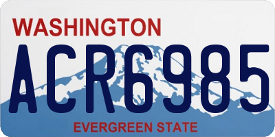 WA license plate ACR6985