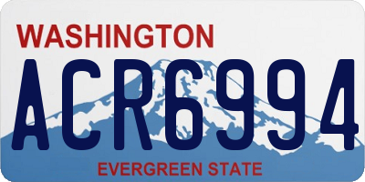 WA license plate ACR6994
