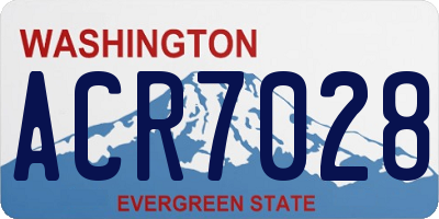 WA license plate ACR7028