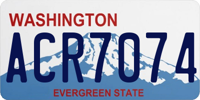 WA license plate ACR7074