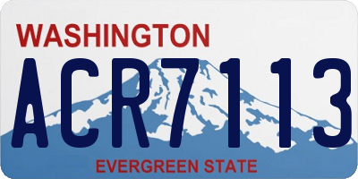 WA license plate ACR7113