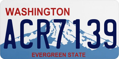 WA license plate ACR7139