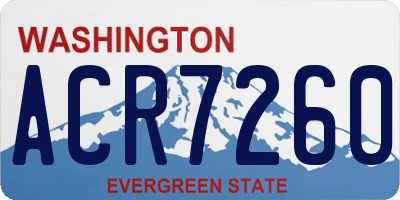 WA license plate ACR7260