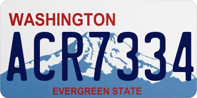 WA license plate ACR7334
