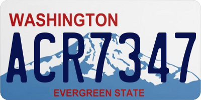 WA license plate ACR7347