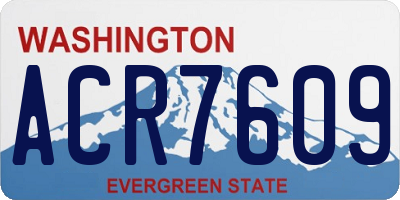 WA license plate ACR7609