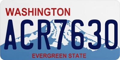 WA license plate ACR7630
