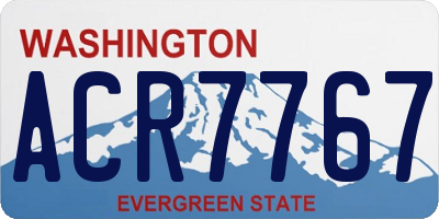 WA license plate ACR7767