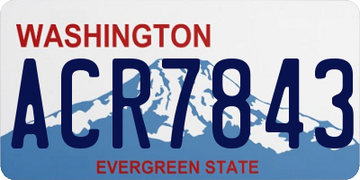 WA license plate ACR7843