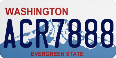 WA license plate ACR7888