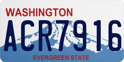 WA license plate ACR7916