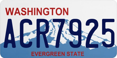 WA license plate ACR7925