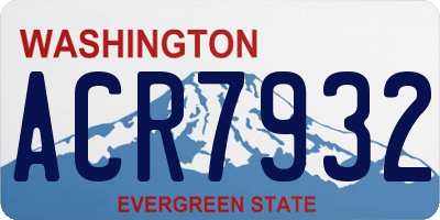 WA license plate ACR7932