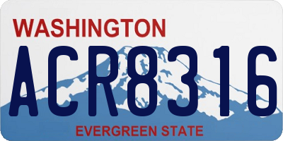 WA license plate ACR8316